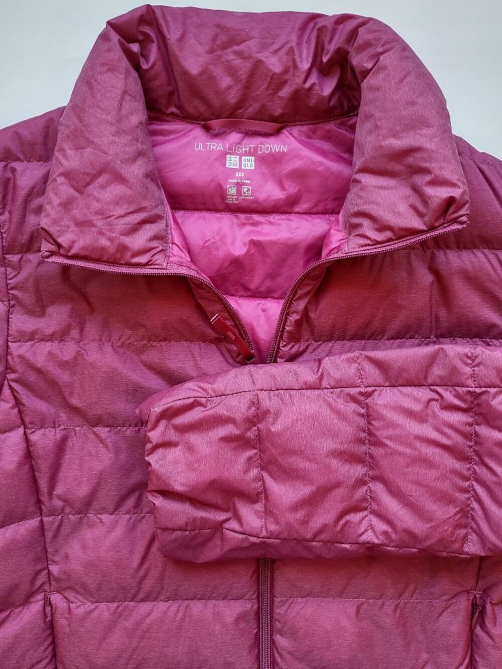 Uniqlo Ultra Light Down Puffer Jacket Women's XXSmall Deep Pink Warm Lightweight